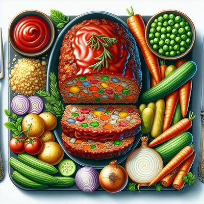 Image of Slow Cooked Meatloaf and Veggies