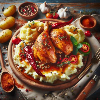 Image of Slow Cooked Paprika Chicken with Mashed Potatoes