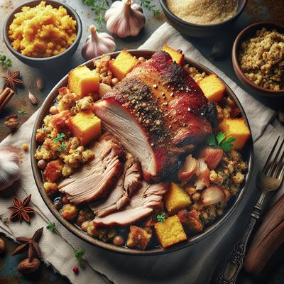 Image of Slow Cooked Pork with Cornbread Stuffing