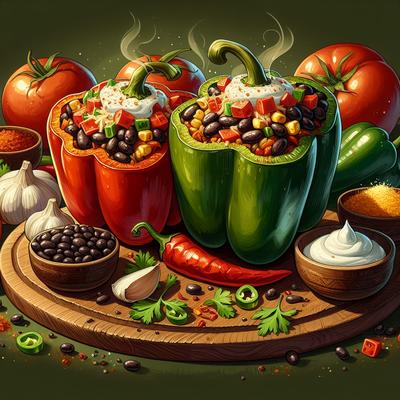 Image of Slow Cooked Southwest Stuffed Peppers Vegetarian