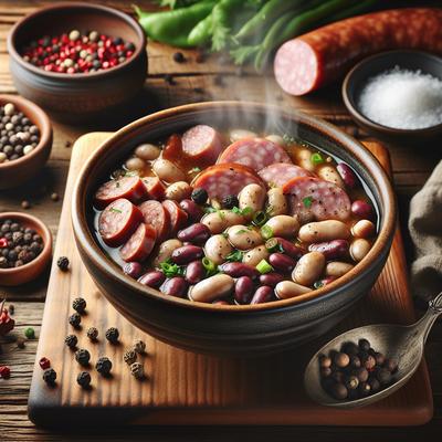 Image of Slow Cooked Three Beans and Sausage