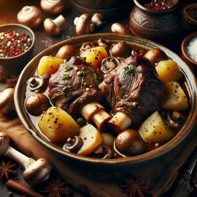 Image of Slow Cooker Beef Shanks with Mushrooms and Potatoes