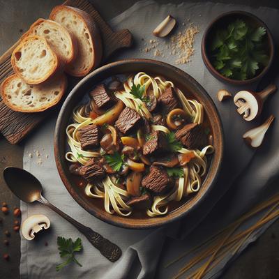 Image of Slow Cooker Beef Tips and Noodles