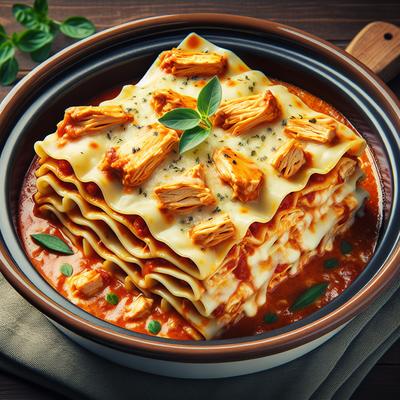 Image of Slow Cooker Buffalo Chicken Lasagna