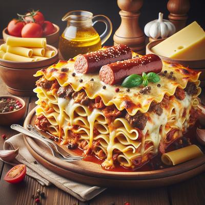 Image of Slow Cooker Cheesy Lasagna with Sausage and Beef