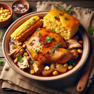 Image of Slow Cooker Chicken and Cornbread