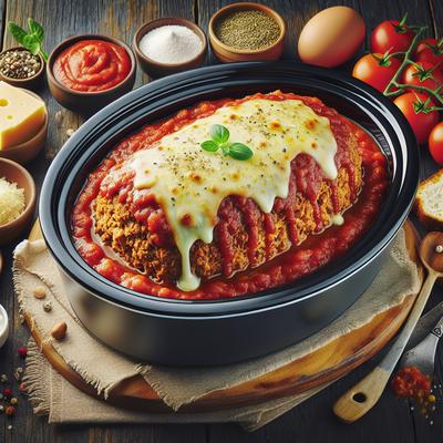 Image of Slow Cooker Chicken Parmigiana Meatloaf