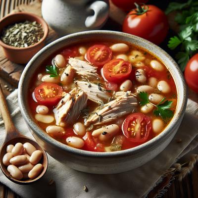 Image of Slow Cooker Chicken Tomato and White Bean Soup