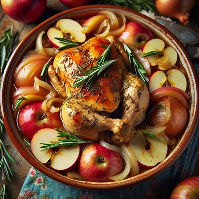 Image of Slow Cooker Chicken with Rosemary Apples and Onions