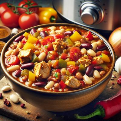 Image of Slow Cooker Chunky Chicken Chili