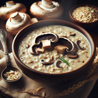 Image of Slow Cooker Crock Pot Cream of Portabella Barley Soup