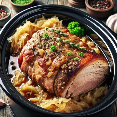 Image of Slow Cooker Crock Pot Pork Loin Roast Kraut