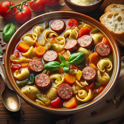 Image of Slow Cooker Italian Sausage and Tortellini Soup