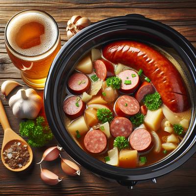Image of Slow Cooker Kielbasa and Beer