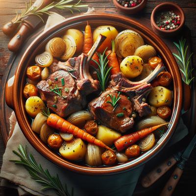 Image of Slow Cooker Lamb Chops and Vegetables