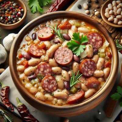 Image of Slow Cooker Navy Bean Soup with Kielbasa