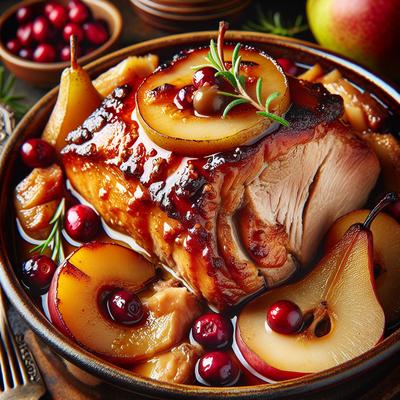 Image of Slow Cooker Pork with Pears and Cranberries