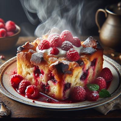 Image of Slow Cooker Raspberry Bread Pudding