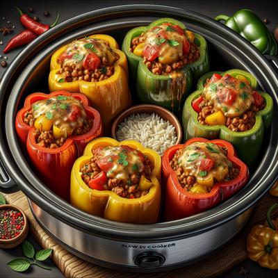 Image of Slow Cooker Stuffed Bell Peppers