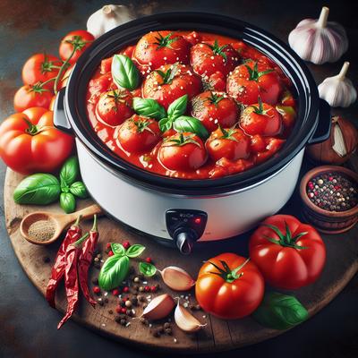 Image of Slow Cooker Tomato Sauce with Fresh Tomatoes