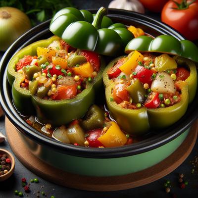 Image of Slow Cooker Vegetable Stuffed Bell Peppers