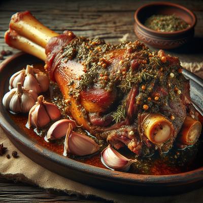 Image of Slow Roasted Herb and Garlic Lamb Shanks