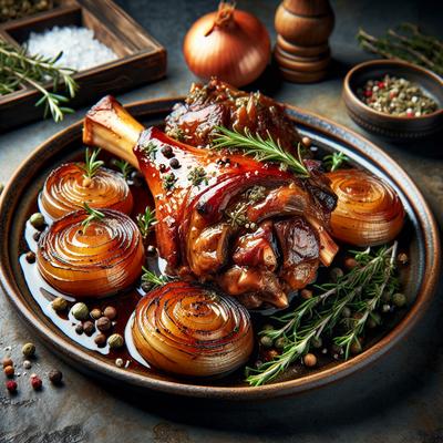 Image of Slow Roasted Lamb Shank with Caramelised Onion