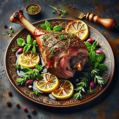 Image of Slow Roasted Leg of Lamb with Oregano and Lemon