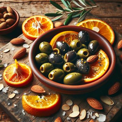 Image of Slow Roasted Spanish Olives with Oranges and Almonds