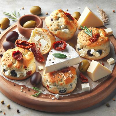 Image of Small Feta Olive and Sun Dried Tomatoes Scones