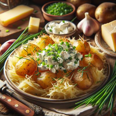 Image of Smashed Potatoes with Goat Cheese Chives