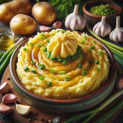 Image of Smashed Potatoes with Green Garlic Butter
