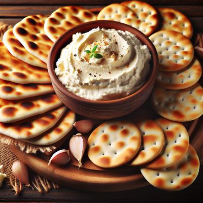Image of Smoked Mozzarella Spread with Flatbread Crackers