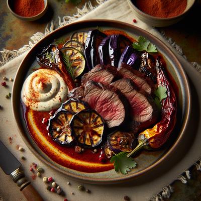 Image of Smoked Paprika Lamb with Eggplant Aioli