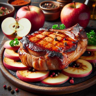 Image of Smoked Pork Chops with Apples