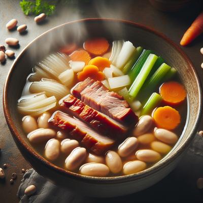 Image of Smoked Pork White Bean and Vegetable Soup
