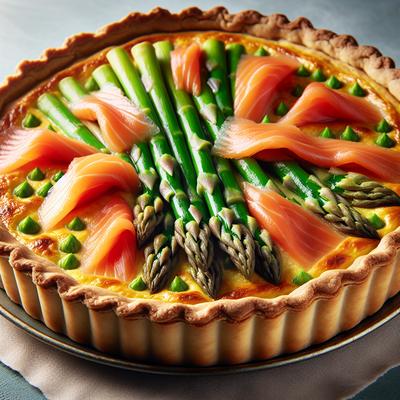 Image of Smoked Salmon and Asparagus Quiche