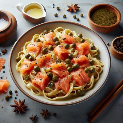 Image of Smoked Salmon and Capers in a Champagne Sauce for Pasta