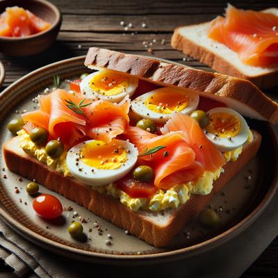 Image of Smoked Salmon and Chopped Egg Sandwiches