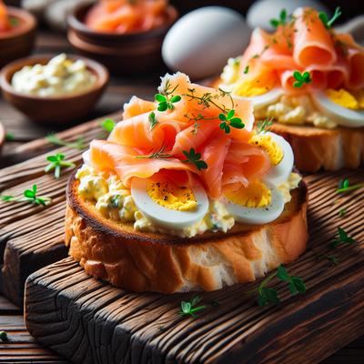 Image of Smoked Salmon and Egg Salad Tartines