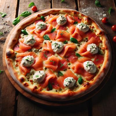 Image of Smoked Salmon and Goat Cheese Pizza
