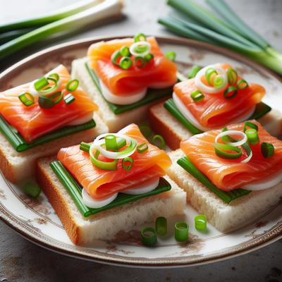 Image of Smoked Salmon and Scallion Tea Sandwiches