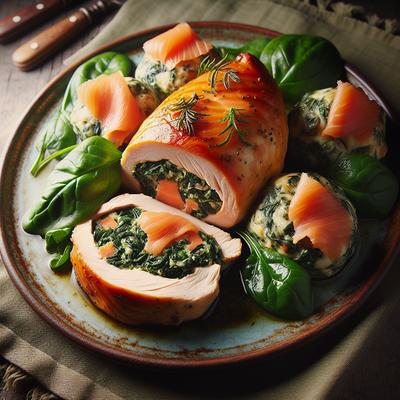 Image of Smoked Salmon and Spinach Stuffed Chicken