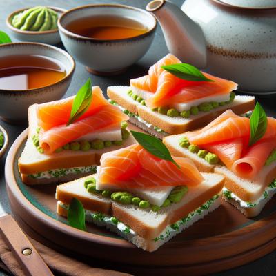 Image of Smoked Salmon and Wasabi Tea Sandwiches