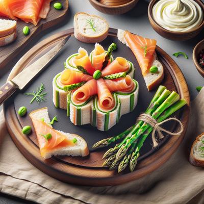 Image of Smoked Salmon Asparagus Pinwheels Party Sandwiches