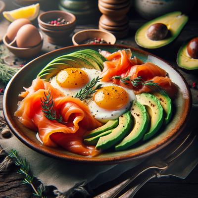 Image of Smoked Salmon Avocado Baked Eggs