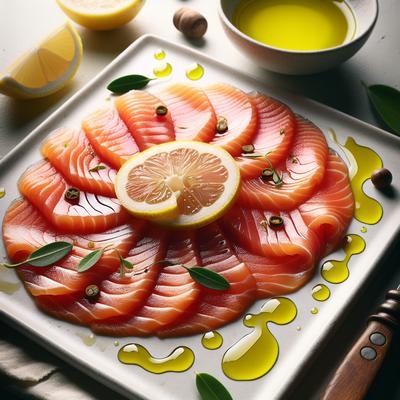Image of Smoked Salmon Carpaccio with Extra Virgin Olive Oil and Lemon