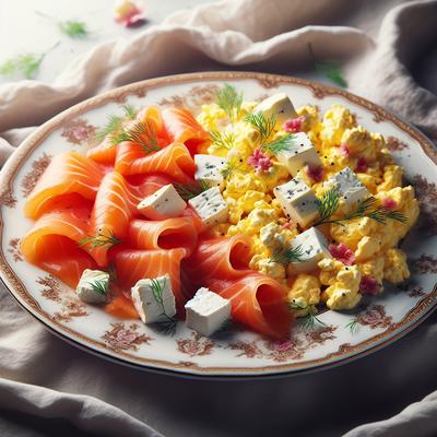 Image of Smoked Salmon Goat Cheese Scramble
