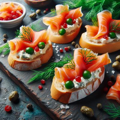 Image of Smoked Salmon Lox Canapes