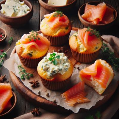 Image of Smoked Salmon Muffins with Herb Cheese